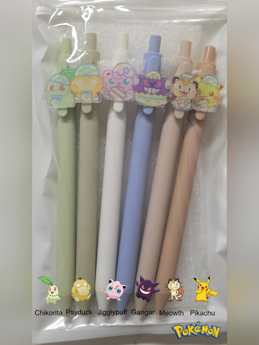 Pokemon Pastel Gel Pen 6Pck